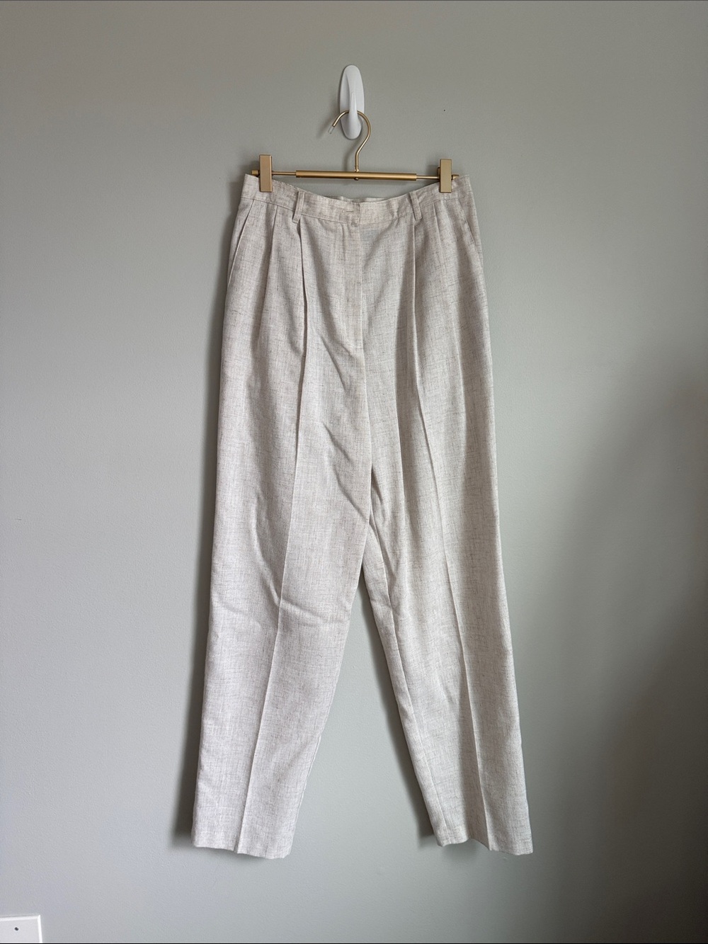 Sag Harbor Cream Pleated Women's Trousers